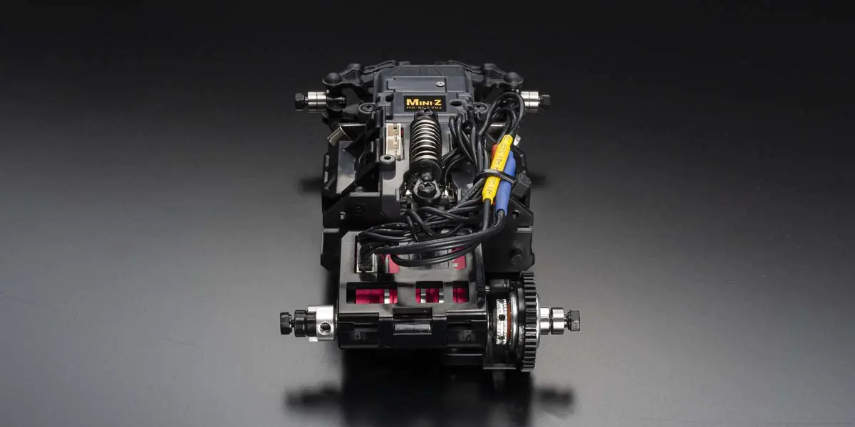 Kyosho MR-04 EVO2 chassis rear view — the new flagship with lower center of gravity